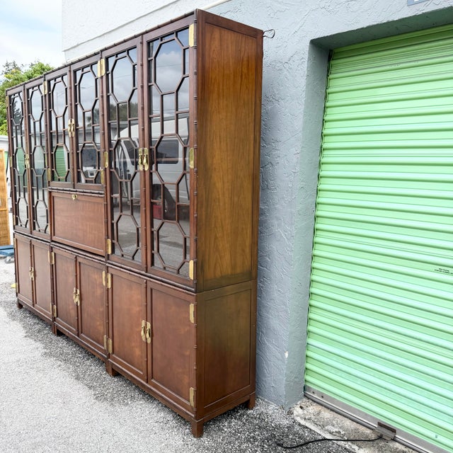 Mid 20th Century Vintage Campaign Modular Wall Unit Hutch by Baker Knapp Tubbs For Sale - Image 5 of 12