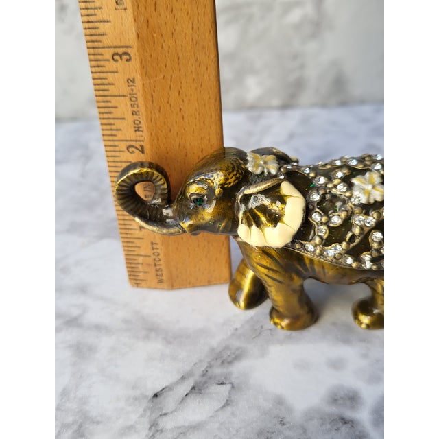 Jeweled Elephant Trinket Box For Sale - Image 10 of 11
