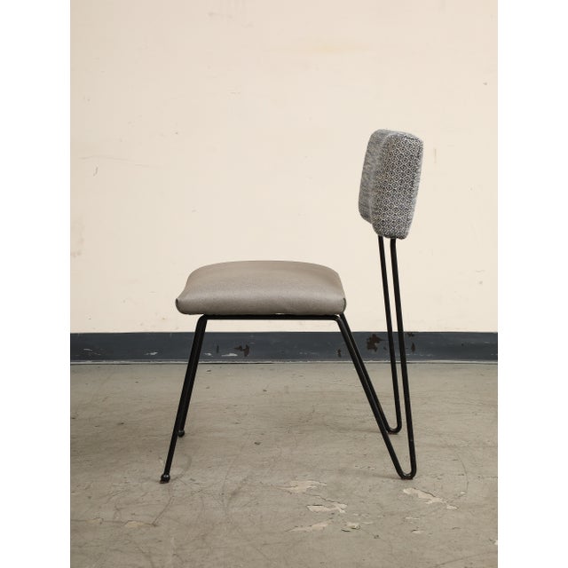 Gray Pair of Midcentury Modern Case Study Iron Chairs With Leather Seats For Sale - Image 8 of 10
