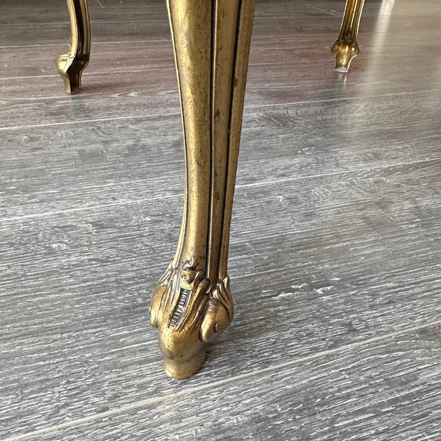 Baroque Vintage Baroque Italian Marble and Brass Table, 1960s For Sale - Image 3 of 13