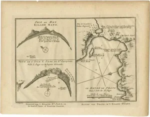 Antique Map of St Louis Trade, St Mayo and Praya Harbour, Mauritania, 1750s