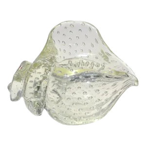 Murano Seguso Vetri d'Arte Poli Italian Art Deco Glass Antique Conch Seashell Figure Sculpture