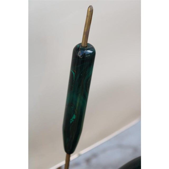 Italian Floor Lamp in Malachite & Brass, 1970s For Sale - Image 16 of 18