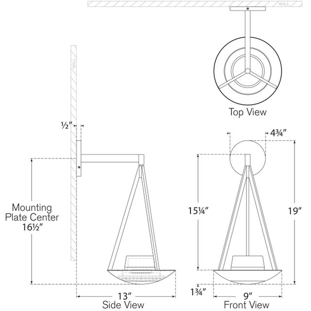 Barbara Barry for Visual Comfort Signature Divina 19" Floating Bowl Sconce in Polished Nickel with Alabaster For Sale - Image 10 of 11