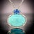 Metal Persian Turquoise Sapphire Diamond Necklace 17" 14k WG 19.03 TCW Certified For Sale - Image 7 of 15
