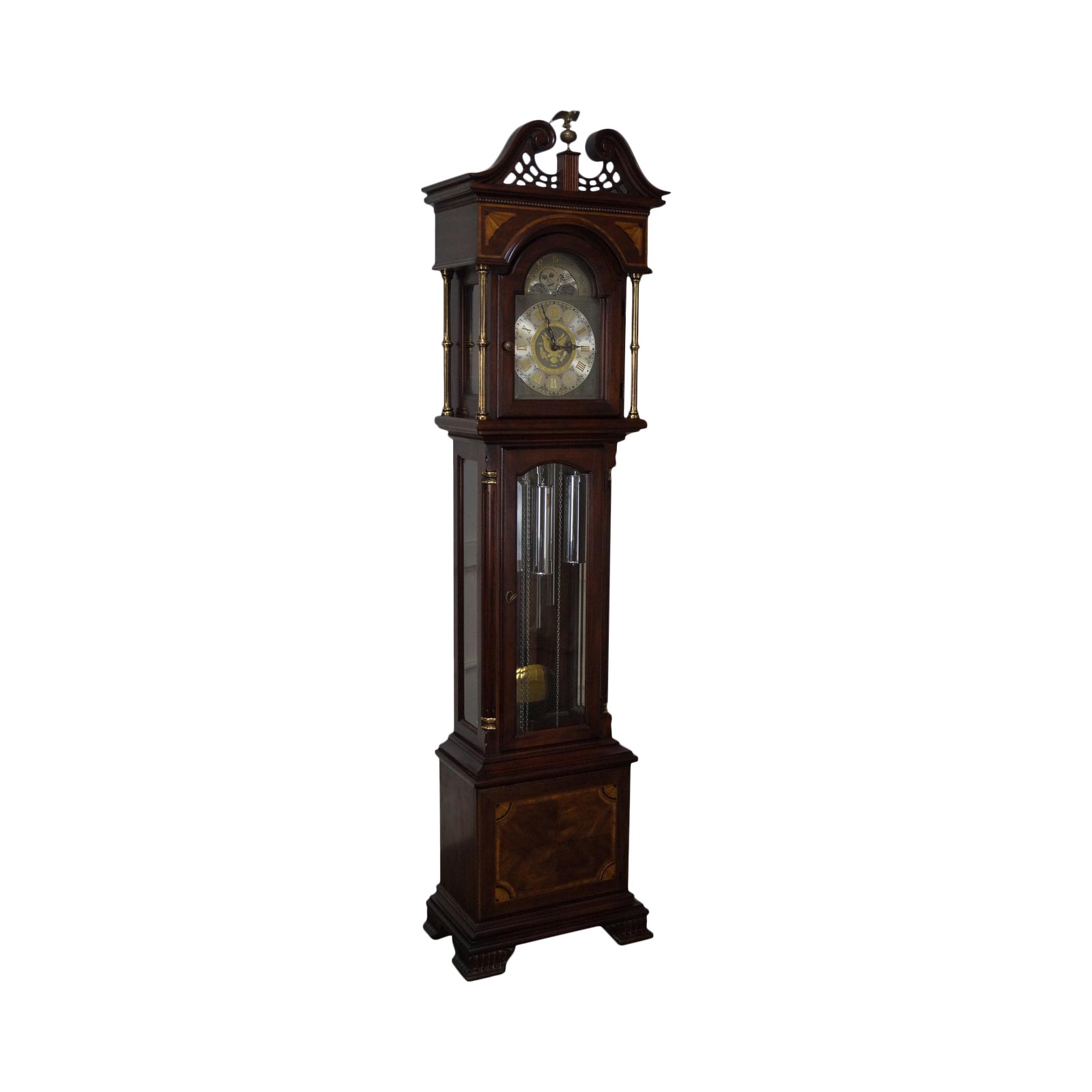 Ridgeway 1976 Bicentennial Mahogany Inlaid Grandfather Clock Chairish