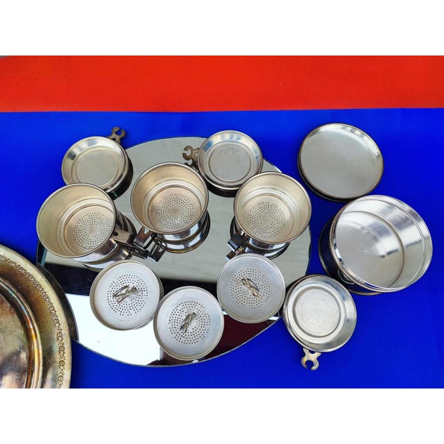 Silver Vintage Art Deco Sugar Bowl, 1950s, Set of 5 For Sale - Image 8 of 13