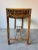 Brown Vintage Bamboo & Leather Chinese Chippendale Fretwork Console Table With Parquet Top/Sold For Sale - Image 8 of 12