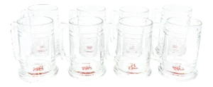 1970's Mid-Century Large Glass Beer Mugs - Set of 8