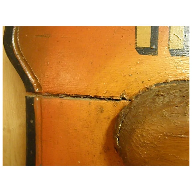 Antique Wooden Hand Painted Hovis Sign with Heel of Bread in Relief For Sale In Dallas - Image 6 of 18