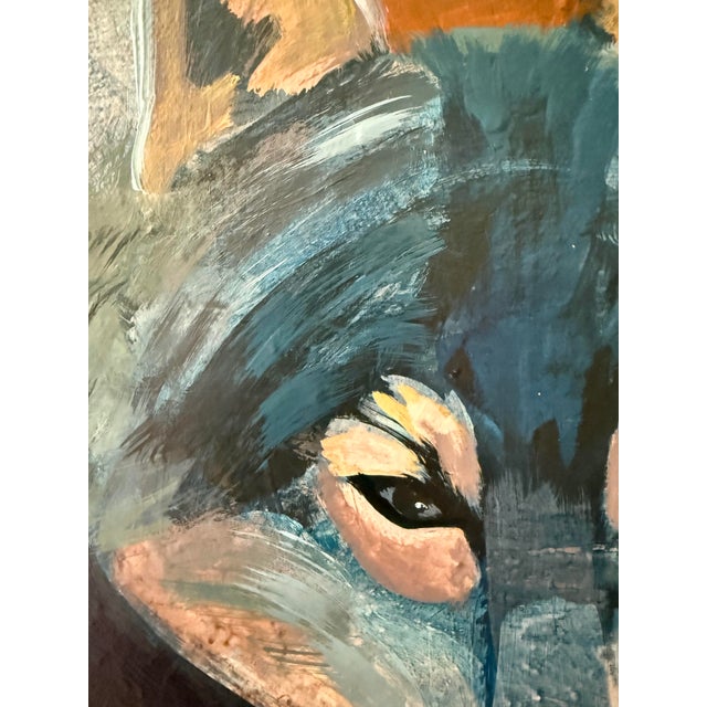 2020s "Yin Yang" Two Wolves Painting by LWren Walraven For Sale - Image 5 of 12