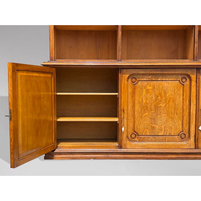 French Tall Oak Open Bookcase, 1850s For Sale - Image 6 of 12