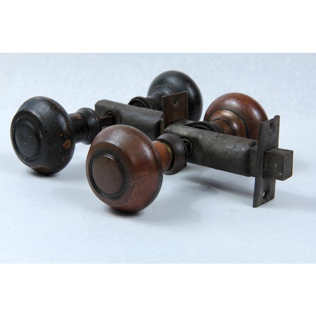 Antique Solid Brass Door Knobs With Latches a Pair Chairish