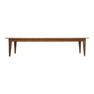 Weathered Country French Provincial Style Pine Harvest Dining Table For Sale
