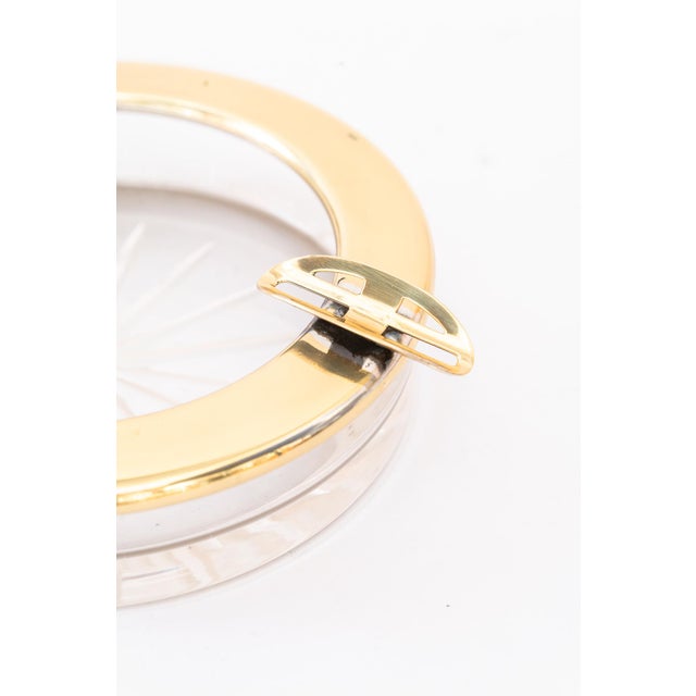 Art Deco Ashtray Brass and Cut Glass, 1920s For Sale - Image 6 of 14