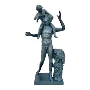 19th Century Grand Tour Bronze Sculpture of Satyr With Infant Dionysus