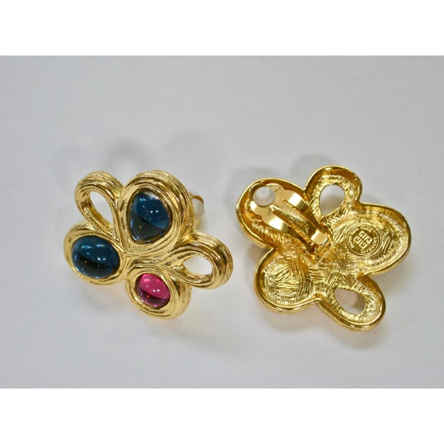 Contemporary Givenchy Gripoix Modernist Clip Back Earrings, -2 Pieces For Sale - Image 3 of 5