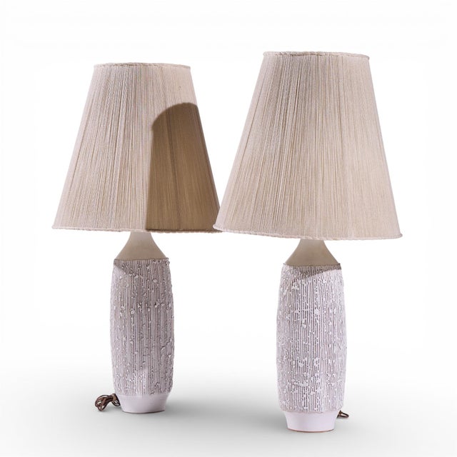 Mid-Century Modern Lee Rosen for Design Technics Ceramic Table Lamp - Pair For Sale - Image 3 of 7