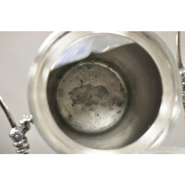 Silver Early 20th Century Rogers Smith & Co Silver Plated Victorian Tilting Lemonade Water Pitcher W Stand For Sale - Image 8 of 12