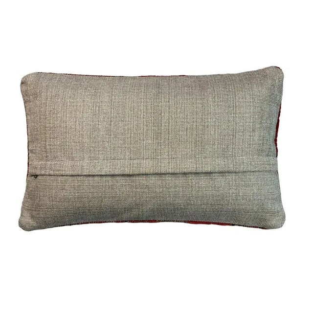 Large Vintage Turkish Handmade Rug Cushion Cover For Sale - Image 3 of 11