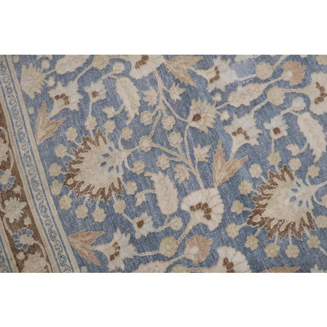 Textile Antique Blue Persian Meshed Room Size Rug For Sale - Image 7 of 10