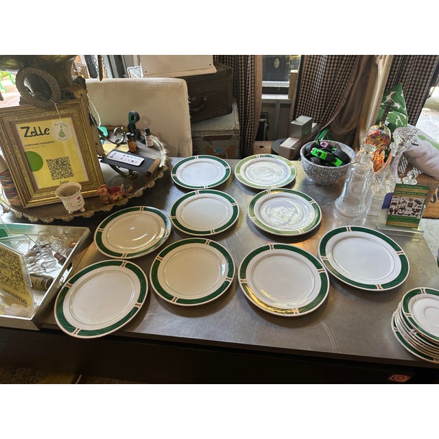 1970s 1970s Ceramic Majesty Plate Set With Malachite and Gold Designs- Set of 30 For Sale - Image 5 of 10