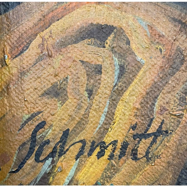 Gilberte Schmitt, Cubist Still Life with Violin, 1920s, Oil on Canvas, in Very Good conditions. Designed 1920 to 1949