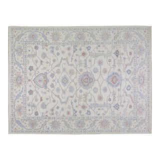 Turkish Oushak Hand Knotted Wool Rug, 9'x12'1" For Sale
