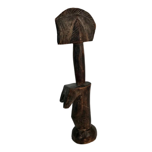 1950s Vintage African Burkina Faso Mossi Fertility Doll Hand Carved Wood For Sale