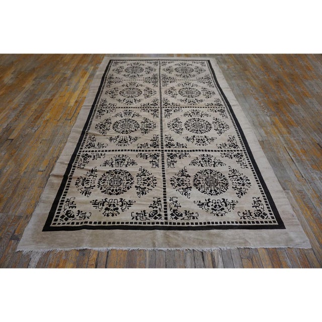 Antique Chinese - Peking Allover Floral Knotted Rug, Country of Origin: China, Circa Date: 1890s. This exceptional late-...