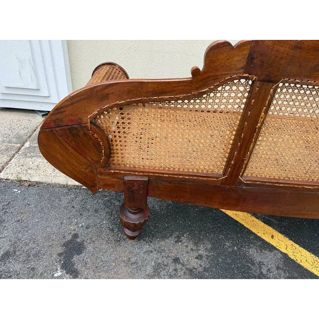 Pair of Matching British Colonial Cane Settees For Sale - Image 10 of 18