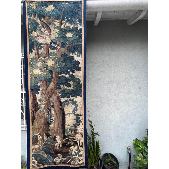 Mid 18th Century 18th Century Verdure Tapestry With Duck Flying For Sale - Image 5 of 14