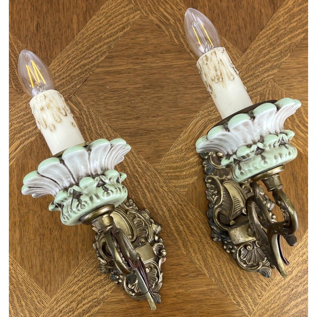 Metal Vintage Wall Sconces, Set of 2 For Sale - Image 7 of 16