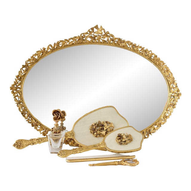 Midcentury Mirror & Vanity Set For Sale