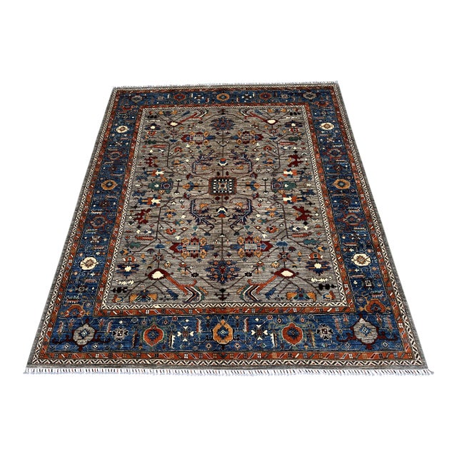 Grey Khotan Hand-Knotted Wool Rug - 9'6" X 8'0" For Sale