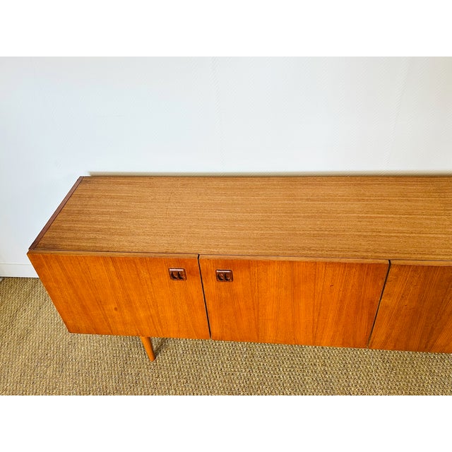 Scandinavian Teak Sideboard with 4 Doors and Tapered Legs, 1960s For Sale - Image 6 of 18