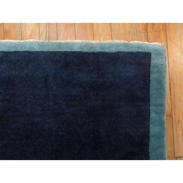 Late 20th Century Blue Vintage Chinese Minimalist Rug For Sale - Image 5 of 18