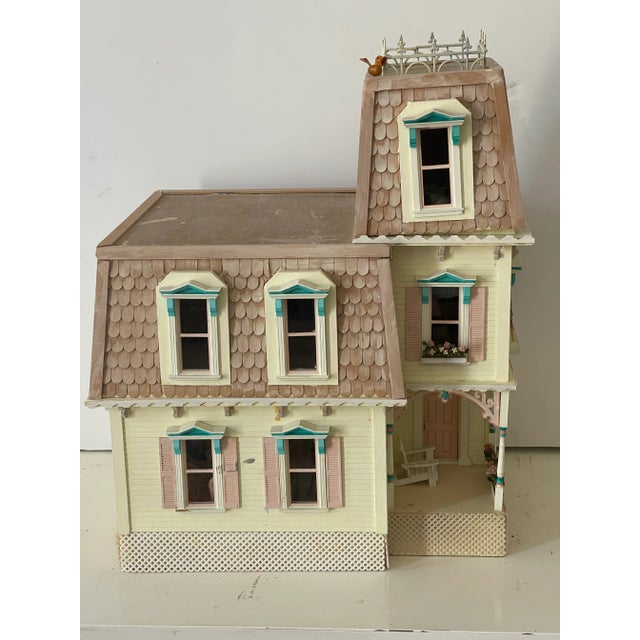 1960 Vintage Yellow Cottage Miniature Dollhouse Furnished by Helen Valerio For Sale - Image 4 of 10