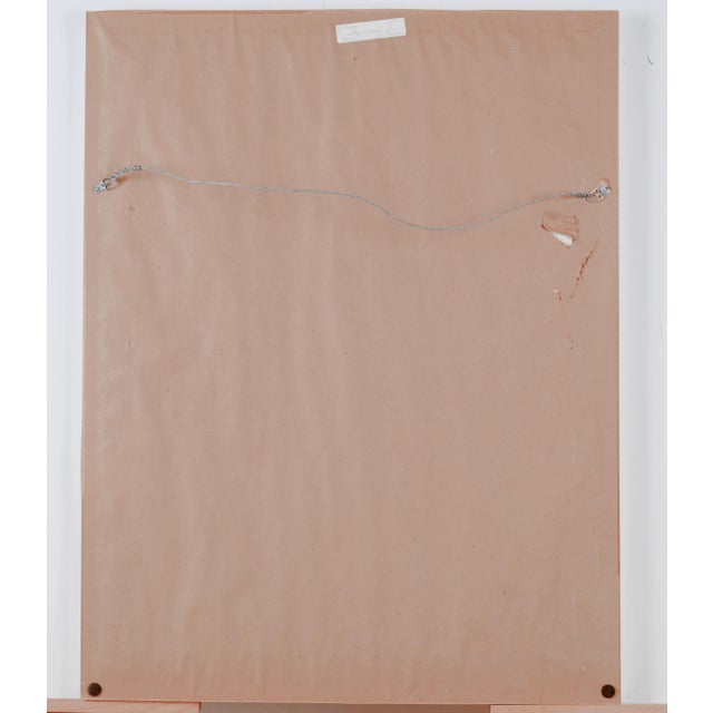 1980s Isaac Maimon "Untitled" Two Ladies Sharing Tea Artist Signed One of a Kind Original Mixed Media Framed & Matted Painting For Sale In San Diego - Image 6 of 6