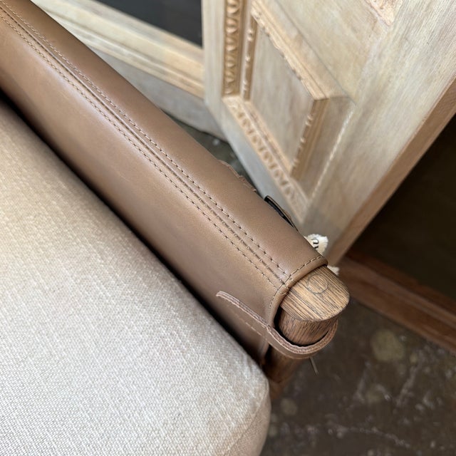 McGuire Bercut Rattan Leather Chair For Sale - Image 10 of 12