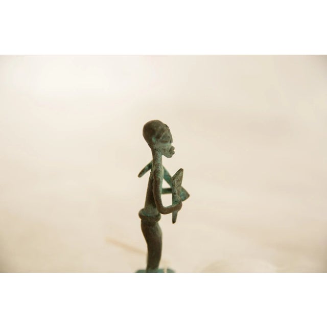 African Vintage African Oxidized Copper Male Farmer For Sale - Image 3 of 6
