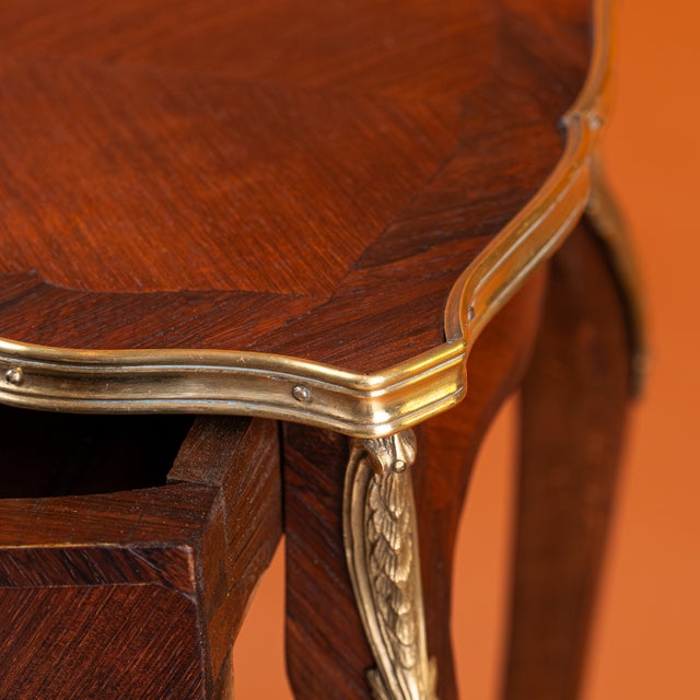 Side Table in Marquetry and Brass, 1800s For Sale - Image 5 of 7