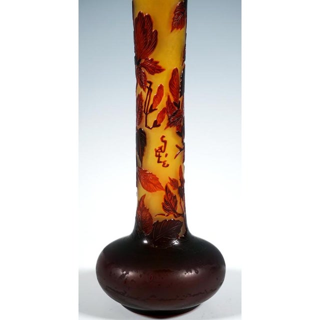 Art Nouveau Cameo Single Vase by Emile Galle, France, 1900s For Sale - Image 4 of 6