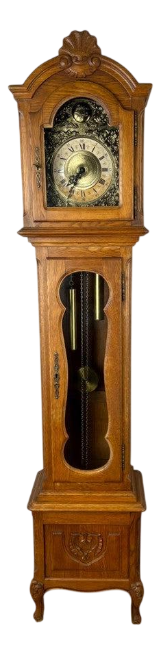 Vintage French Grandfather Clock in Oak