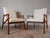 Mid-Century Modern Set of Mid-Century Armchairs in Beech and Bouclé Cream Fabric by Jiroutek for Interior Praha, Czech, 1960s For Sale - Image 3 of 15