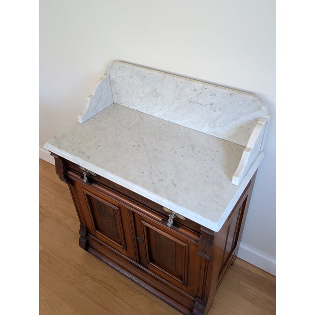Late 19th Century Late 1800's Victorian Marbletop Eastlake Washstand For Sale - Image 5 of 18