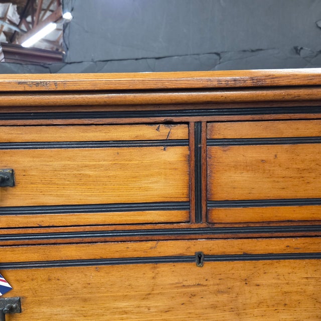 Late 19th Century Late 19th Century Satinwood Arts & Crafts 5 Drawer Chest on Plinth Base For Sale - Image 5 of 16