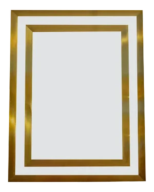 Vintage Bronze Rectangular Mirror with Double Brass Borders, 1970s