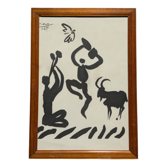 Pablo Picasso, Flute Player, 1959, Lithograph, Framed For Sale