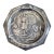Antique Art Nouveau Maiden Portrait Octagonal Silver-Tone Metal Plate For Sale